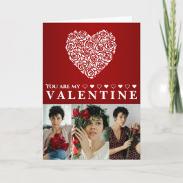 Du bist mein Valentinsrose-Herz-Foto Karte