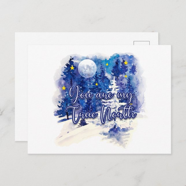 Du bist mein wahrer Norden Postkarte (Vorne/Hinten)
