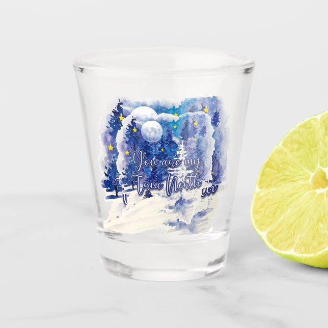 Du bist mein wahrer Norden Schnapsglas (Vorderseite)