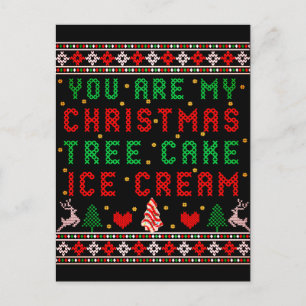 Du bist mein Weihnachtsbaumkuchen-Eis-Weihnachten Postkarte