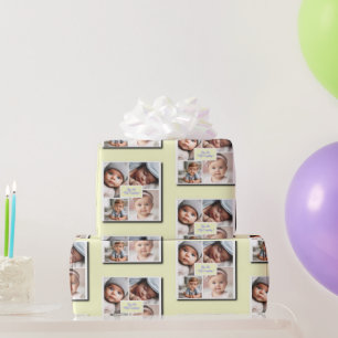 Du bist meine Alles-Foto-Collage auf Gelb Geschenkpapier