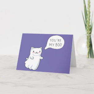 Du bist meine Boo Ghost Cat Valentine Feiertagskarte