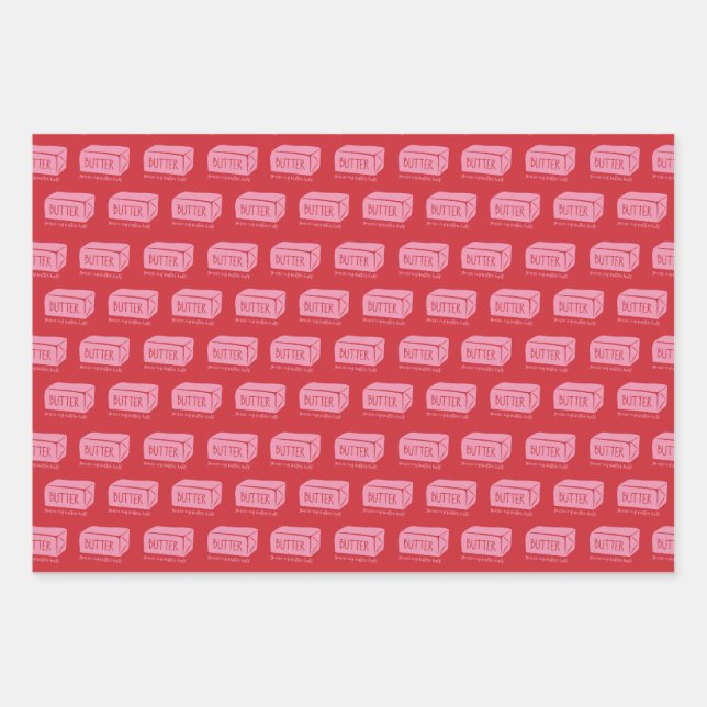 Du bist meine Butterhälfte - Punny Valentins Wrapp Geschenkpapier Set (Vorderseite)