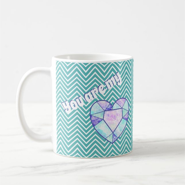 Du bist meine DIAMOND-Herzencoffee-Tasse Kaffeetasse (Links)