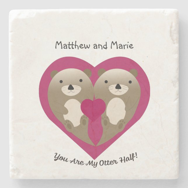 Du bist meine Hälfte Steinuntersetzer (Vorderseite)