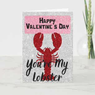 Du bist meine Hummer Glitzer Valentine Card Karte