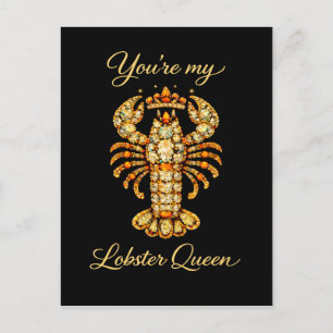 Du bist meine Hummerkönigin Verzierte Diamant Luxu Postkarte