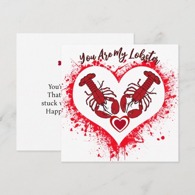 Du bist meine Hummerlustige Liebe Jubiläumskarte Karte (Vorne/Hinten)