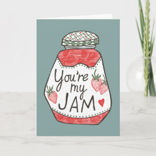DU BIST MEINE JAM Erdbeeren-Illustration Benutzerd Karte