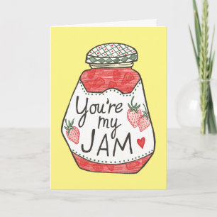 DU BIST MEINE JAM Erdbeeren Illustration Benutzerd Karte