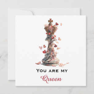 Du bist meine Königin Schach Valentinstag Karte
