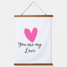 du bist meine Liebe rosa rotes Herz Aquarell Kidre