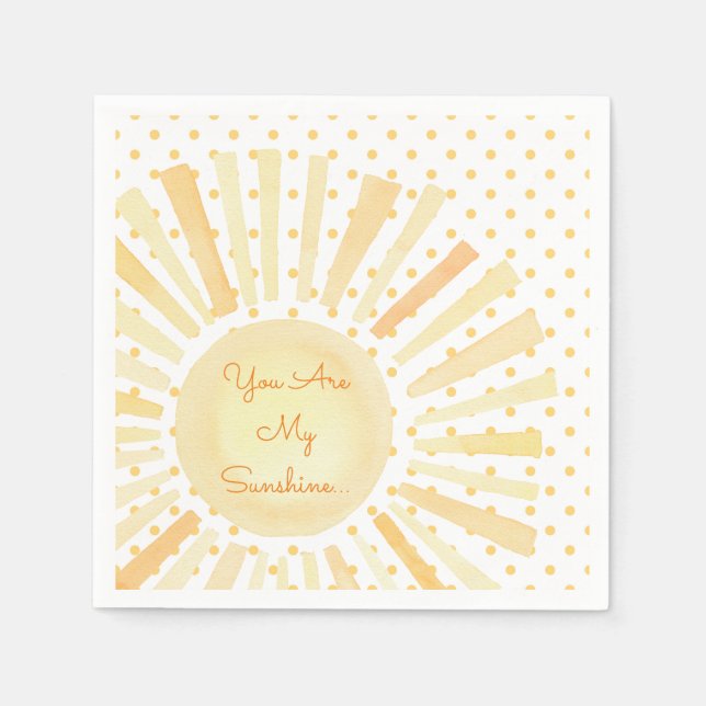 Du bist meine orange-gelbe Wasserfarbe Serviette (Vorderseite)