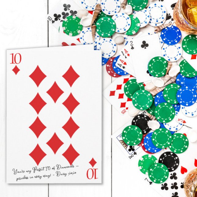 Du bist meine perfekte Zehn 10 Karo zum Valentinst Karte (Von Creator hochgeladen)