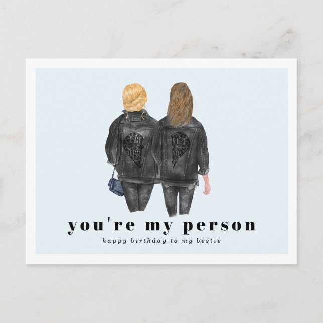 Du bist meine Person | Best Friend Birthday Postkarte (Vorderseite)