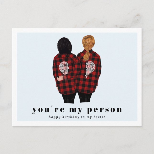 Du bist meine Person | Best Friend Birthday Postkarte (Vorderseite)