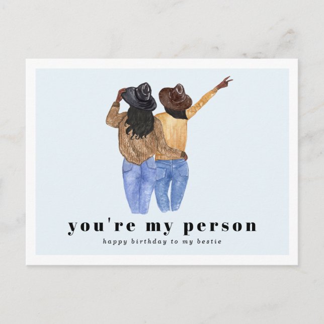 Du bist meine Person | Best Friend Birthday Postkarte (Vorderseite)