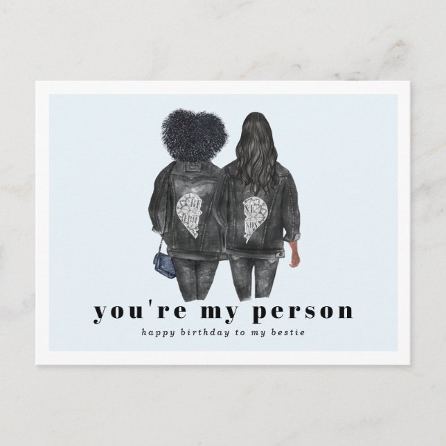 Du bist meine Person | Best Friend Birthday Postkarte (Vorderseite)