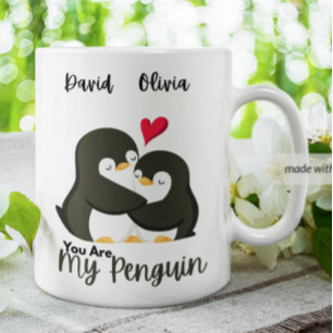 Du bist meine Pinguin - Individuelle Name Paare Kaffeetasse