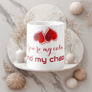 Du bist meine Ruhe und mein Chaos Schatz Monogramm Kaffeetasse