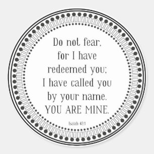 Du bist meine, schwarz-weiße Schrift Runder Aufkleber