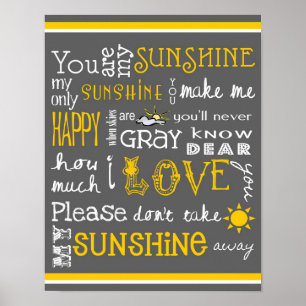 Du bist meine Sonne - Grau - Poster
