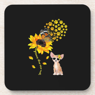 Du bist meine Sonnenblume Chihuahua Männer Frauen Getränkeuntersetzer