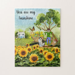 Du bist meine Sonnenblumen und Katzen Puzzle