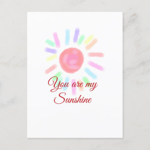 Du bist meine sonnenfarbene, farbige Aquarellpaste Postkarte