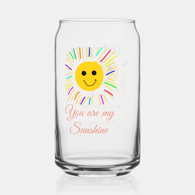 Du bist meine sonnengelbe orange Sonnenstrahlen hi Dosenglas (Vorderseite)