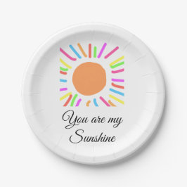 Du bist meine sonnengelbe orange Sonnenstrahlen hi Pappteller