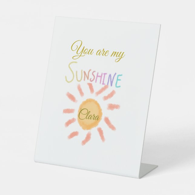 Du bist meine sonnengelbe orange Sonnenstrahlen hi Sockelschild (Vorderseite)