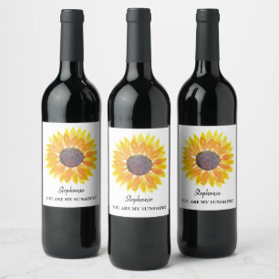 Du bist meine Sonnenschein-Sonnenblume Personalisi Weinetikett