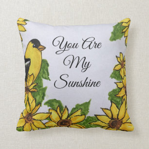 Du bist meine sonnige glückliche Vogelblüte Kissen
