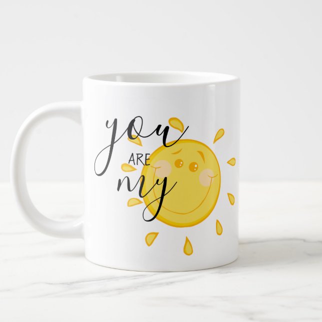 Du bist meine sonnige Liebe, dass du zum Mond und  Jumbo-Tasse (Links)