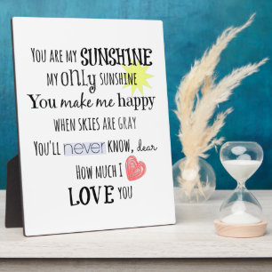 Du bist meine Sunshine Word Art Typografie Fotoplatte