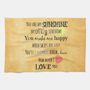 Du bist meine Sunshine Word Art Typografie Geschirrtuch