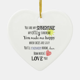 Du bist meine Sunshine Word Art Typografie Keramik Ornament