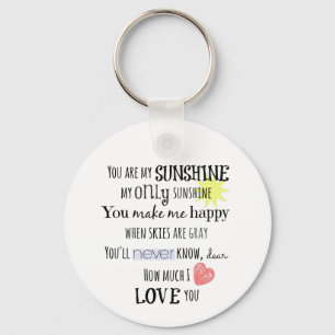 Du bist meine Sunshine Word Art Typografie Schlüsselanhänger