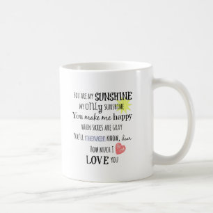 Du bist meine Sunshine Word Art Typografie Tasse