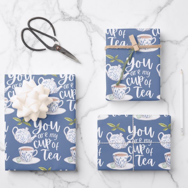 Du bist meine Tasse Teewaschpapier Geschenkpapier Set (Vorderseite)