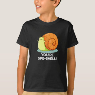 Du bist Muschel Funny Snail Pun Dark BG T-Shirt
