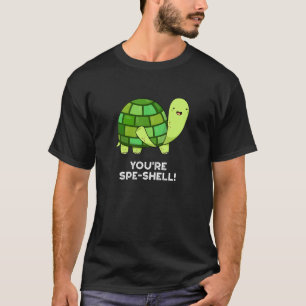 Du bist Muschel Funny Tortoise Pun Dark BG T-Shirt