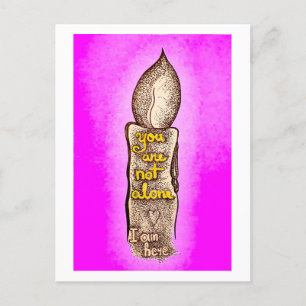 Du bist nicht allein PINK liebender Freundschaftss Postkarte