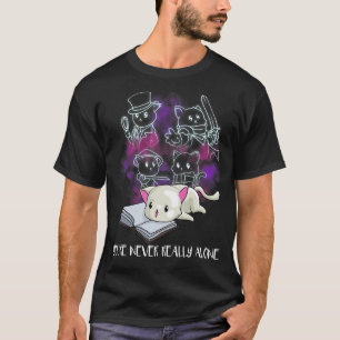 Du bist nie wirklich allein Nerd Katzen Buchleser T-Shirt