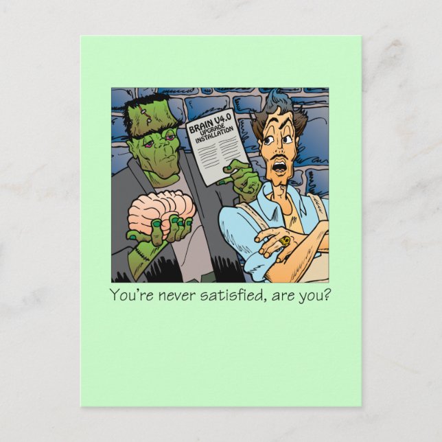 Du bist nie zufrieden postkarte (Vorderseite)