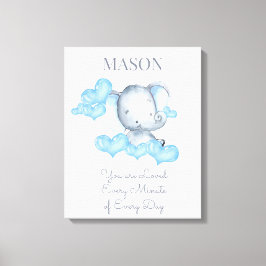 Du bist Niedlicher Baby Boy Elephant Personalisier Leinwanddruck