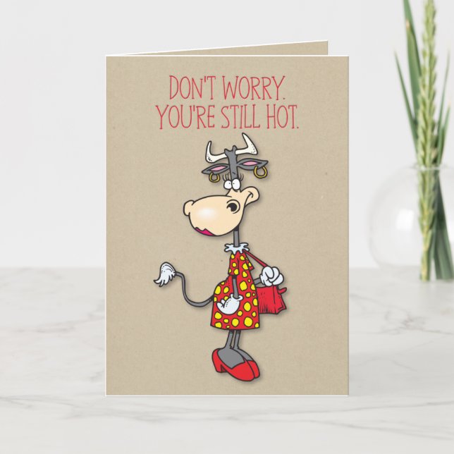 Du bist noch heiß zum Geburtstag. Karte (Vorderseite)