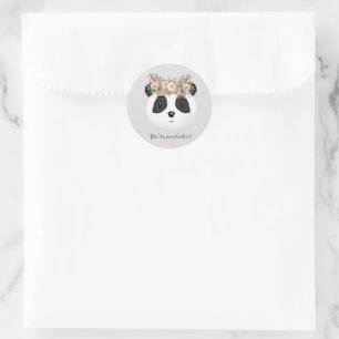 Du bist pandastisch! Niedlicher Panda-Bär Runder Aufkleber