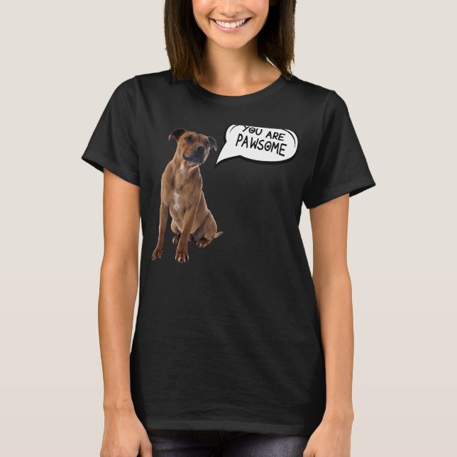 Du bist pawsome Pitbull T-Shirt (Vorderseite)